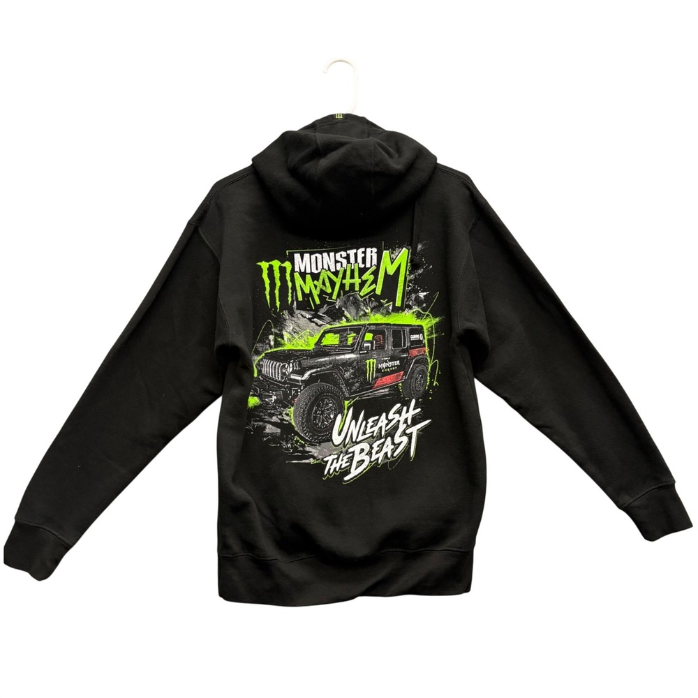Monster Energy Mens Small Black Hoodie Monster Mayhem‎ Jeep Unleash The Beast